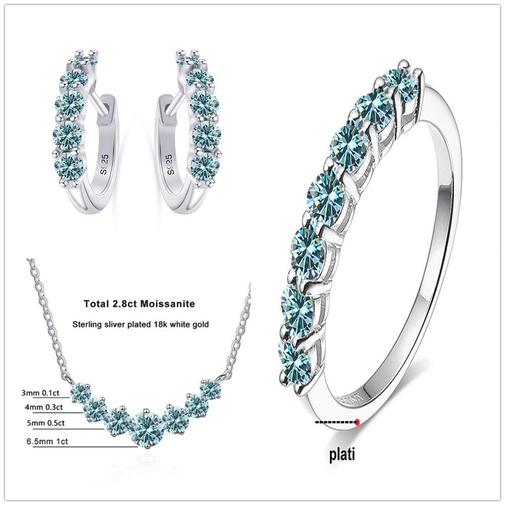 Elegant Moissanite Silver Necklace