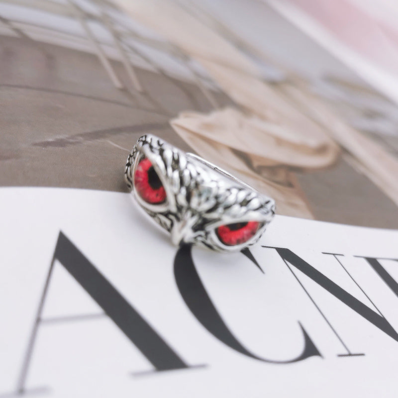 Elegant Owl Sterling Silver Ring