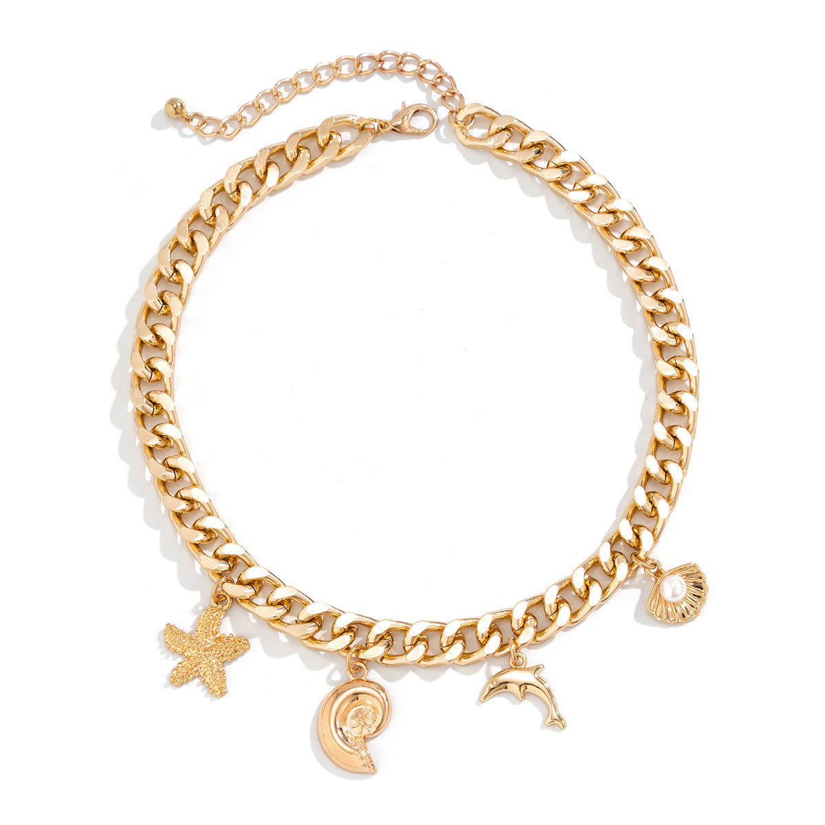 Boho Dolphin Starfish Necklace