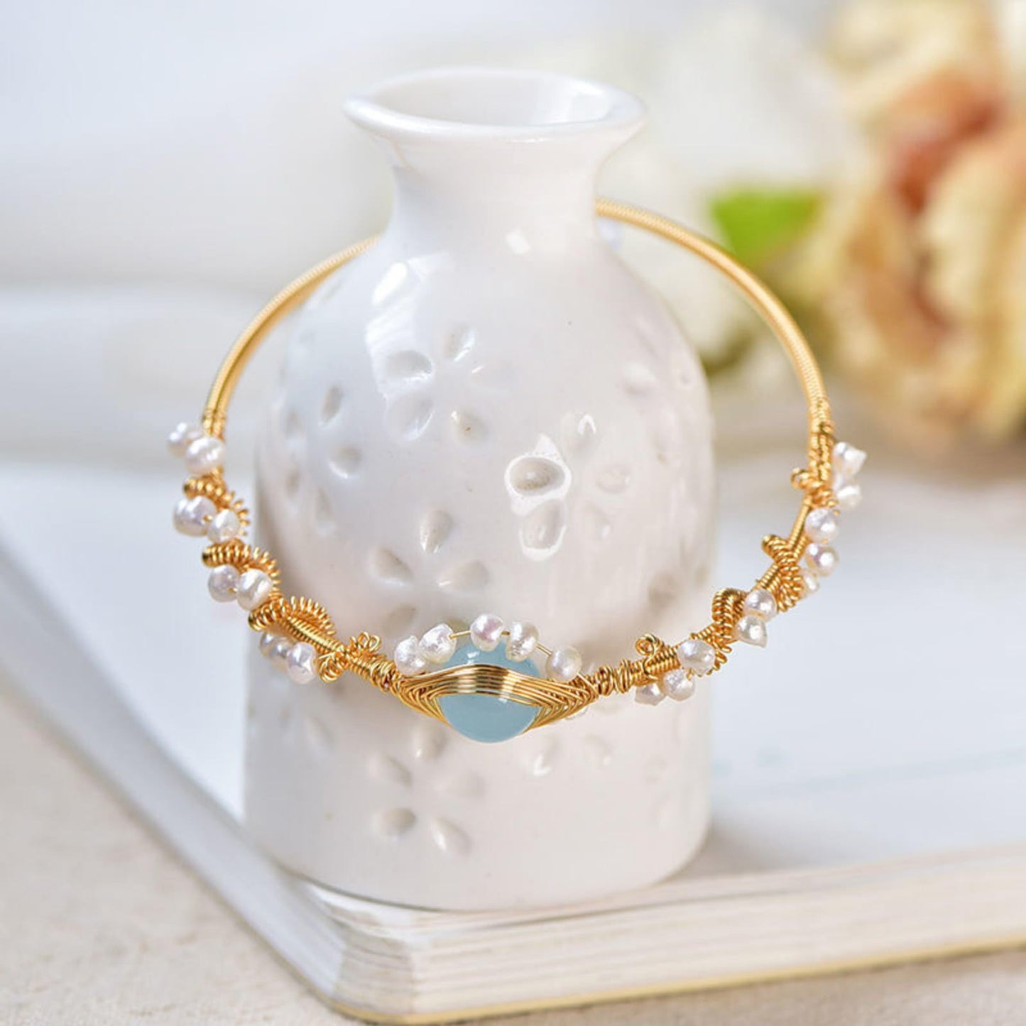 Vintage Pearl Braided Bracelet