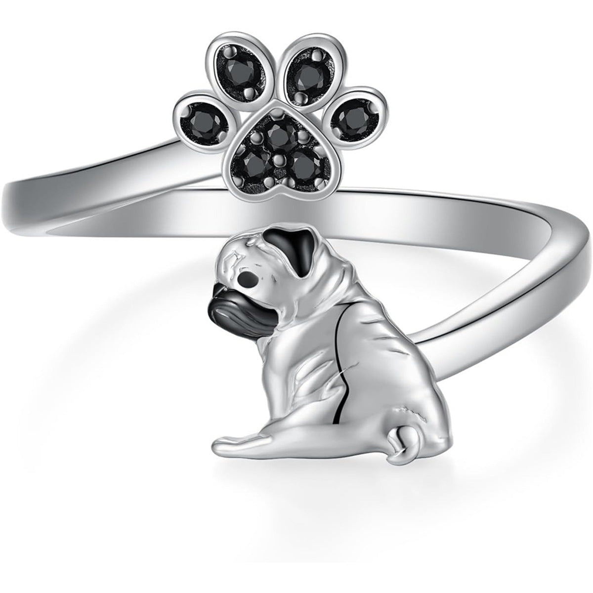 Elegant Adjustable Pug Ring