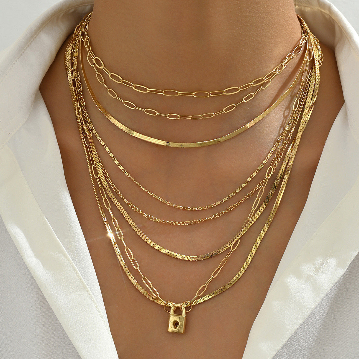 Elegant Layered Alloy Necklace