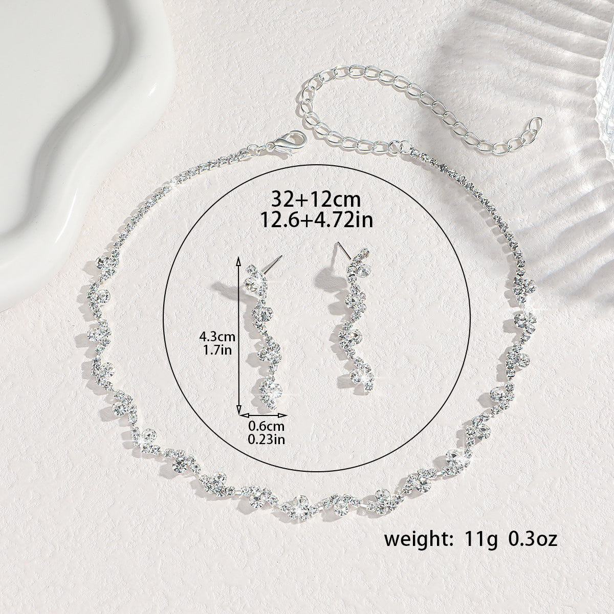 Elegant Rhinestone Ear Stud Set