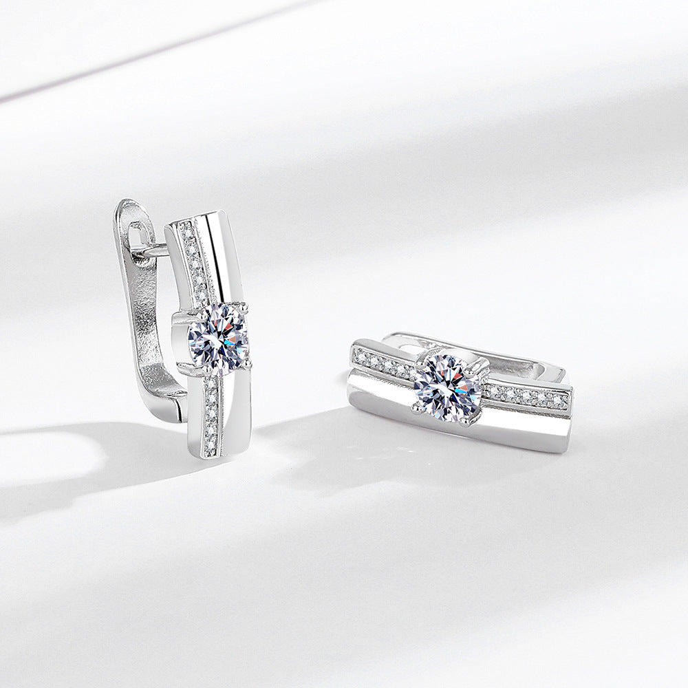 Zircon Geometric Hoop Earrings