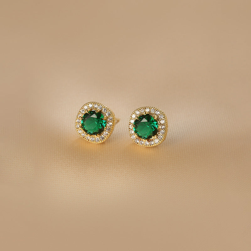 Vintage Emerald All-Match Earrings