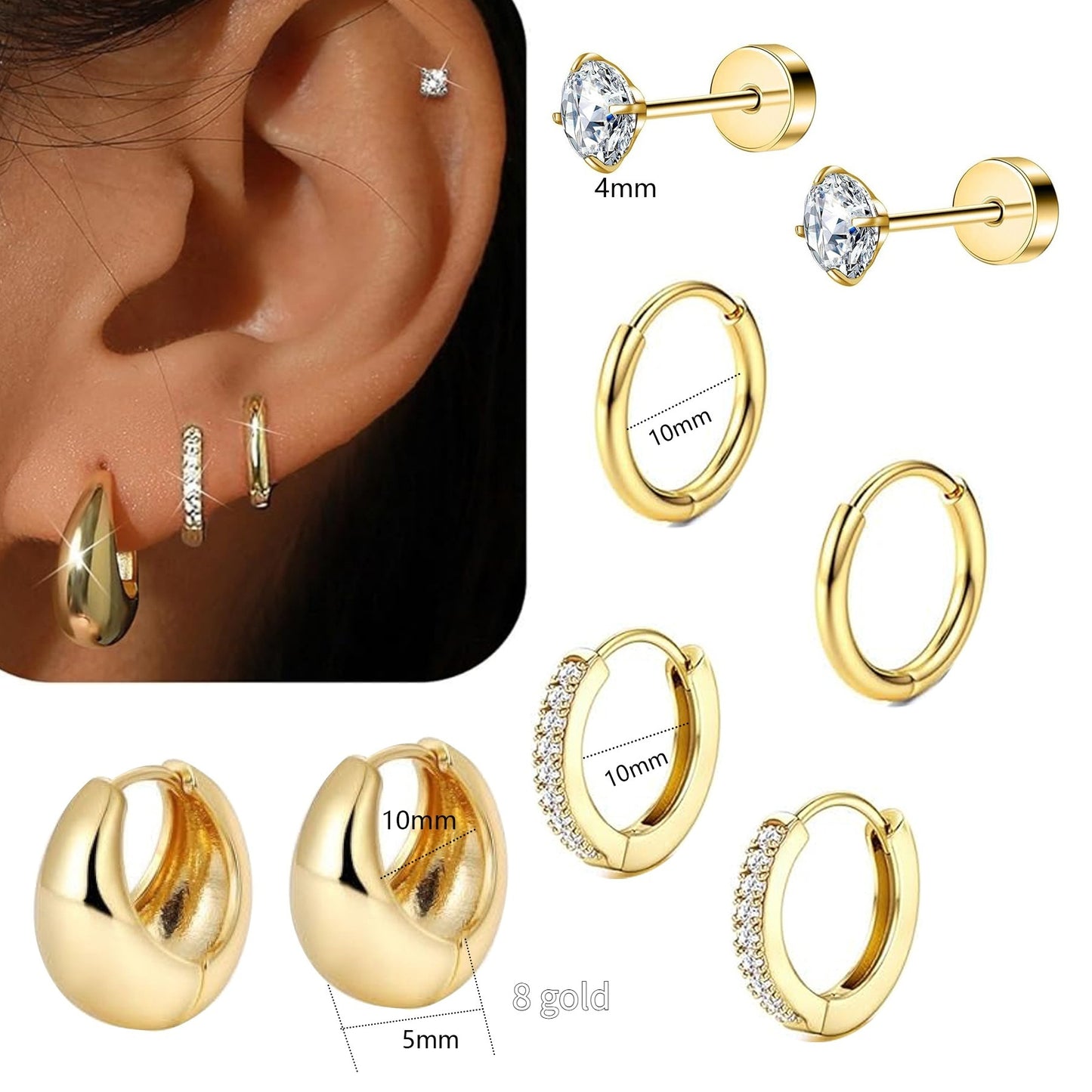 Geometric Gold Plated Earrings