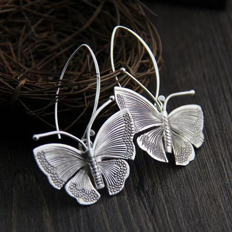 Retro Butterfly Pendant Earrings