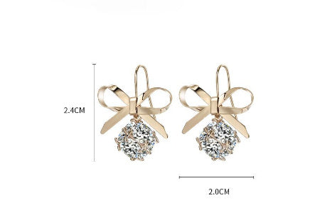 Champagne Gold Bow Earrings
