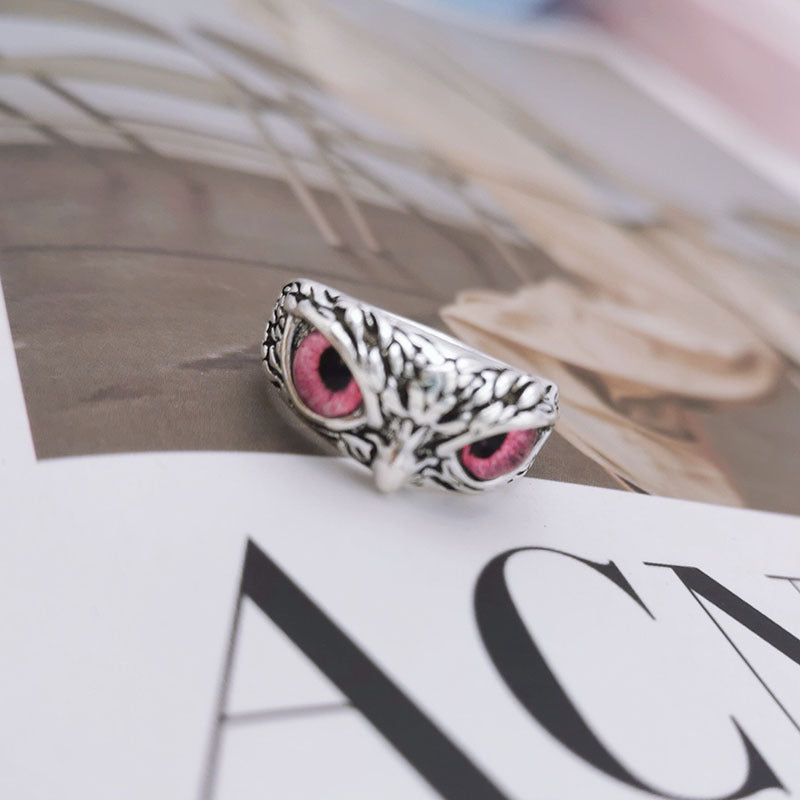 Elegant Owl Sterling Silver Ring