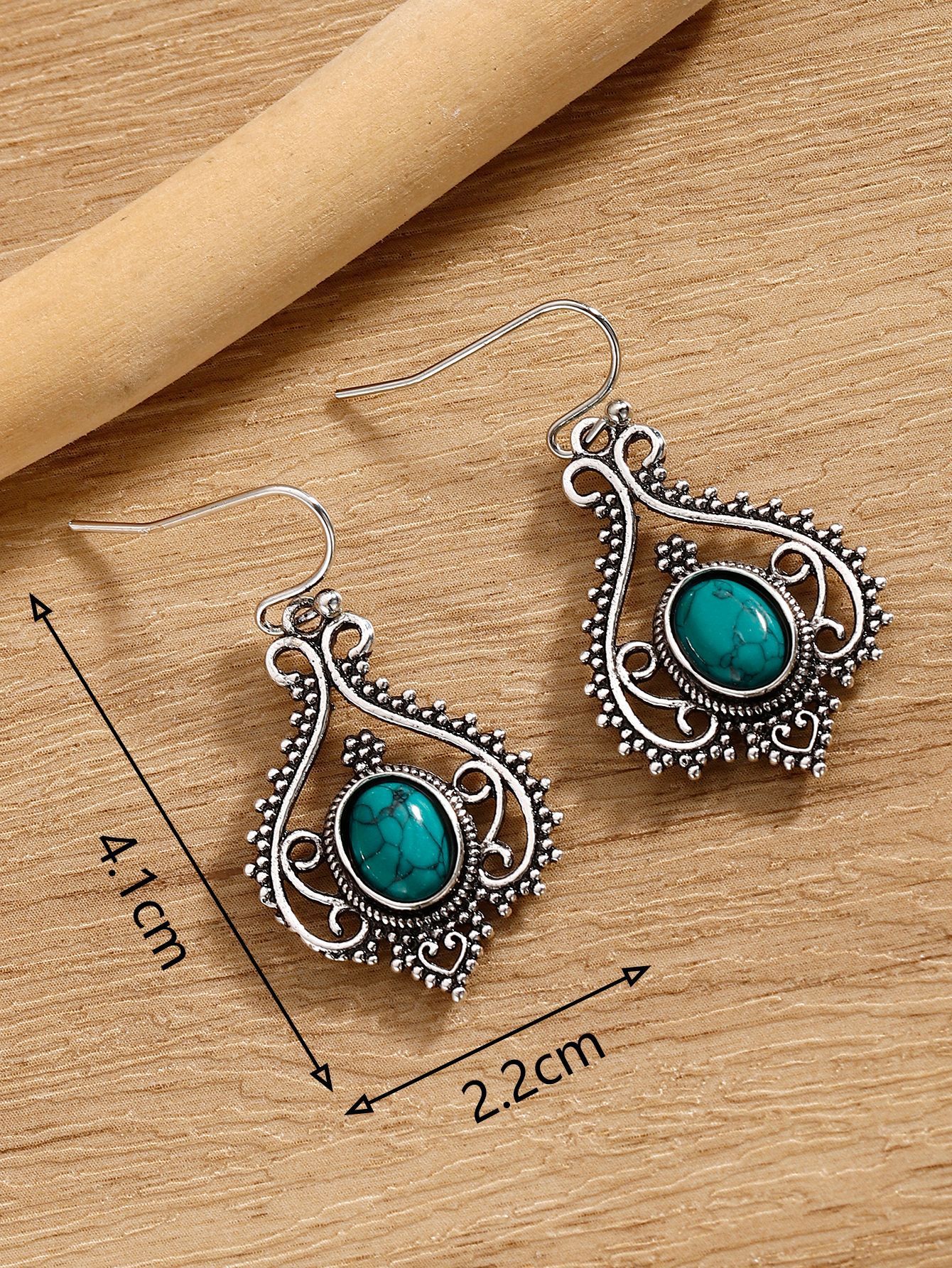 Bohemian Turquoise Stud Earrings