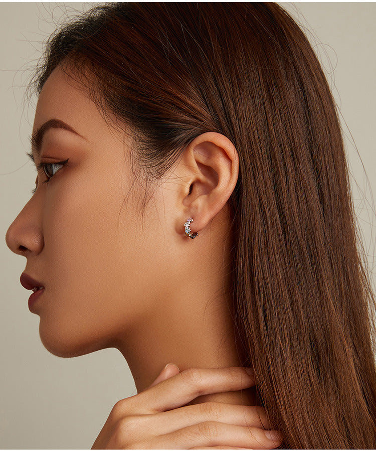 Colorful Silver Claw Earrings