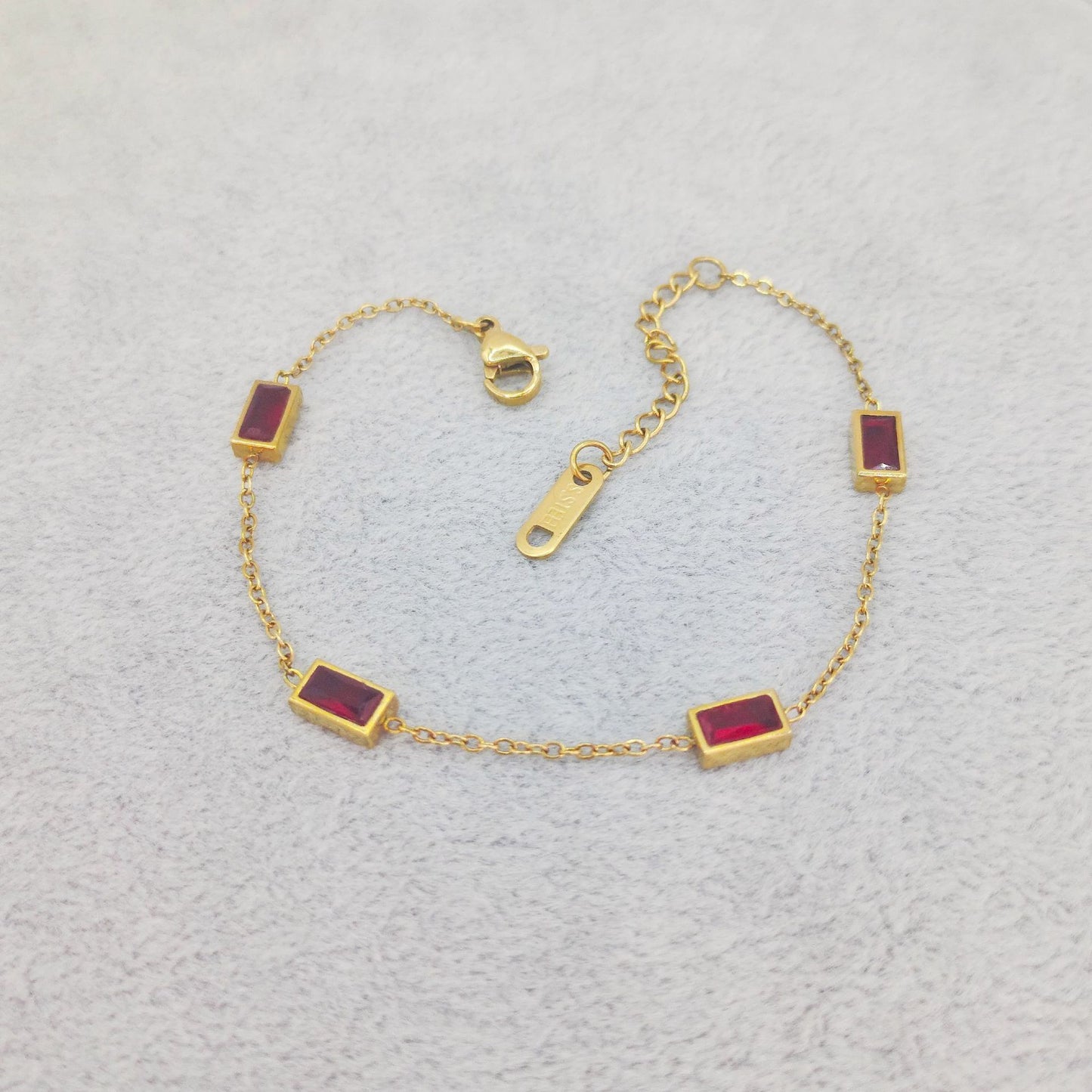 Colorful Rectangular Gem Bracelet