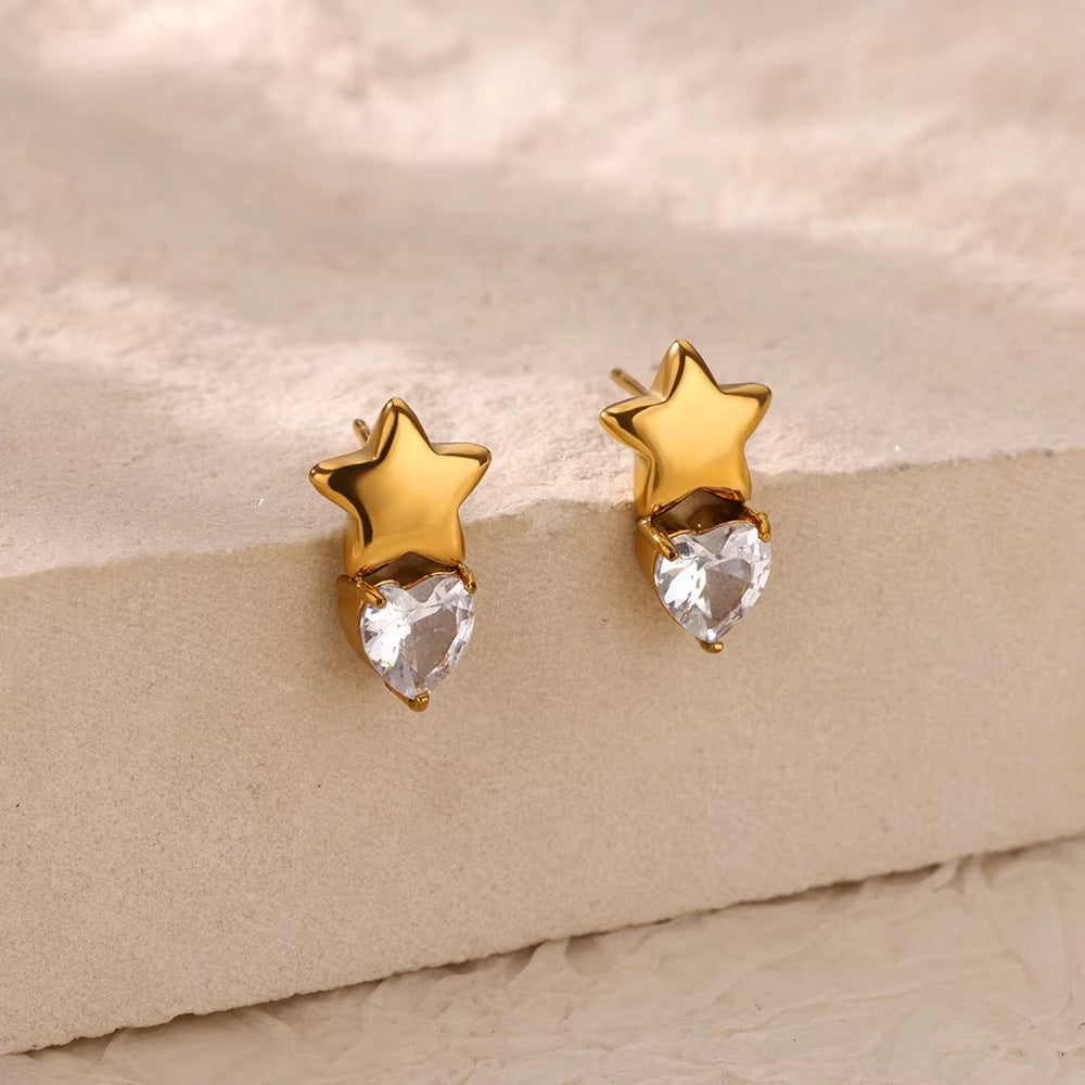 Love Heart Bow Tie Earrings