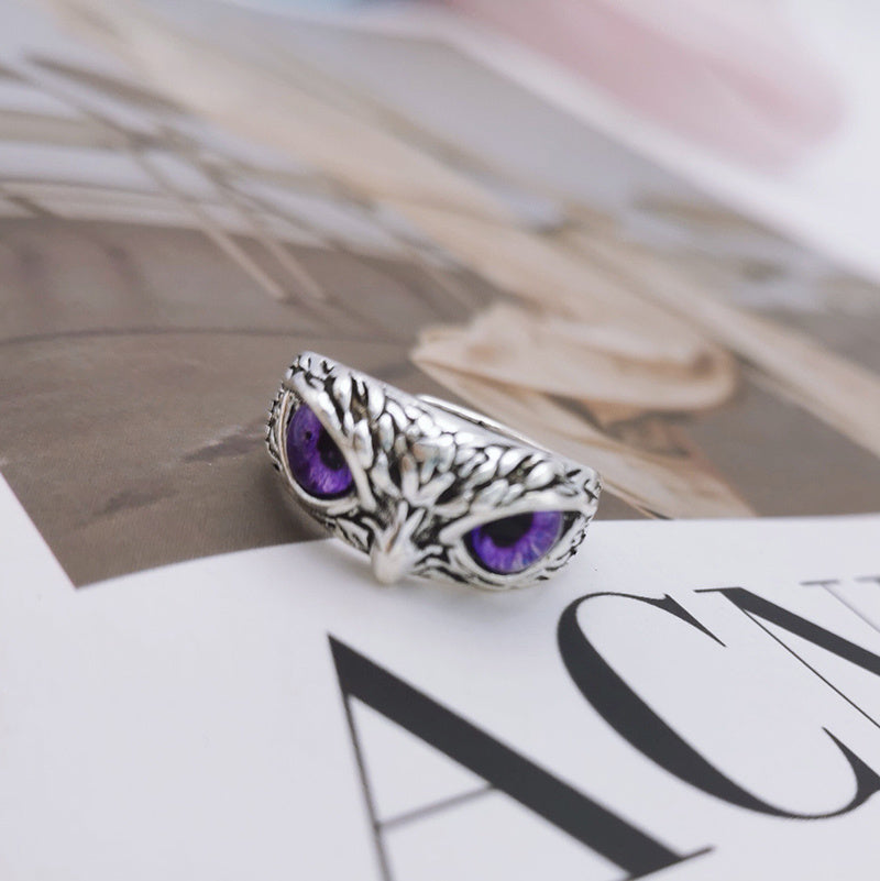 Elegant Owl Sterling Silver Ring