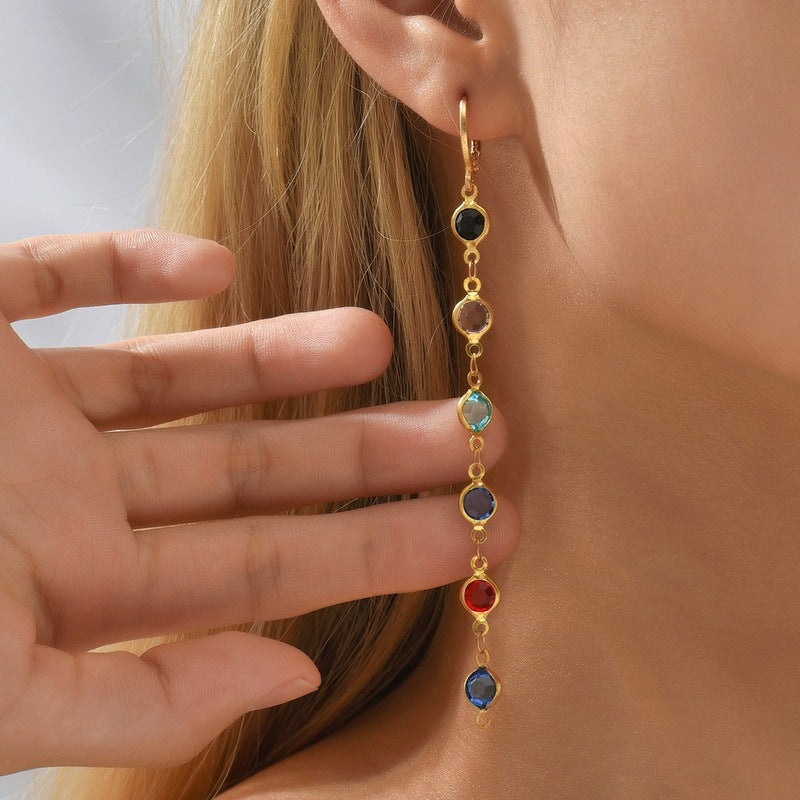 Colorful Crystal Beaded Earrings