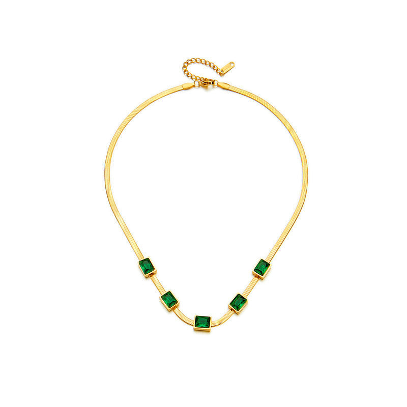Elegant Green Zircon Necklace Set