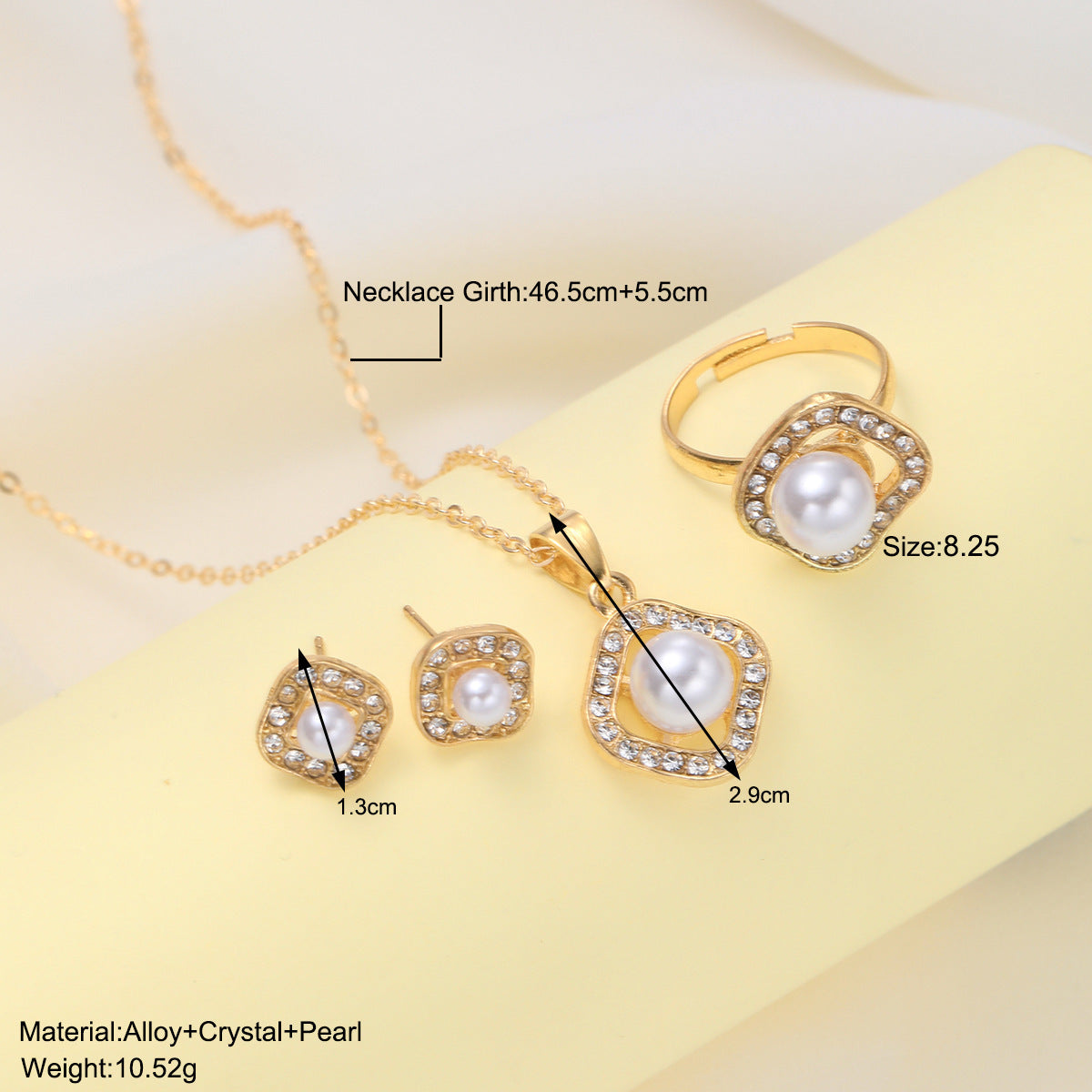 Elegant Rhinestone Pearl Necklace
