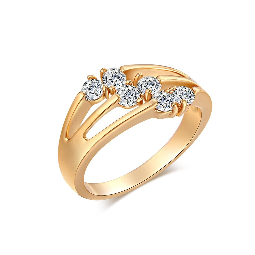 Elegant Six Zircon Ring