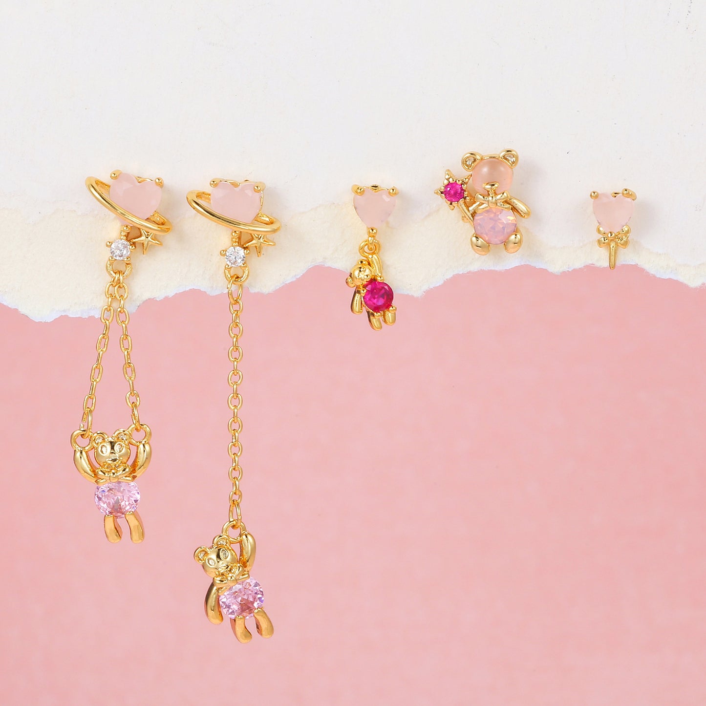 Exquisite Bear Stud Earrings