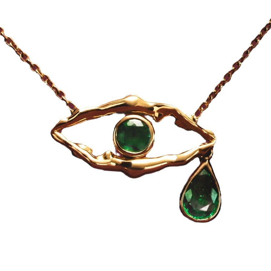 Devil's Eye Emerald Necklace Set