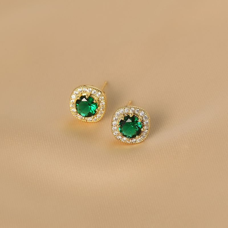 Vintage Emerald All-Match Earrings