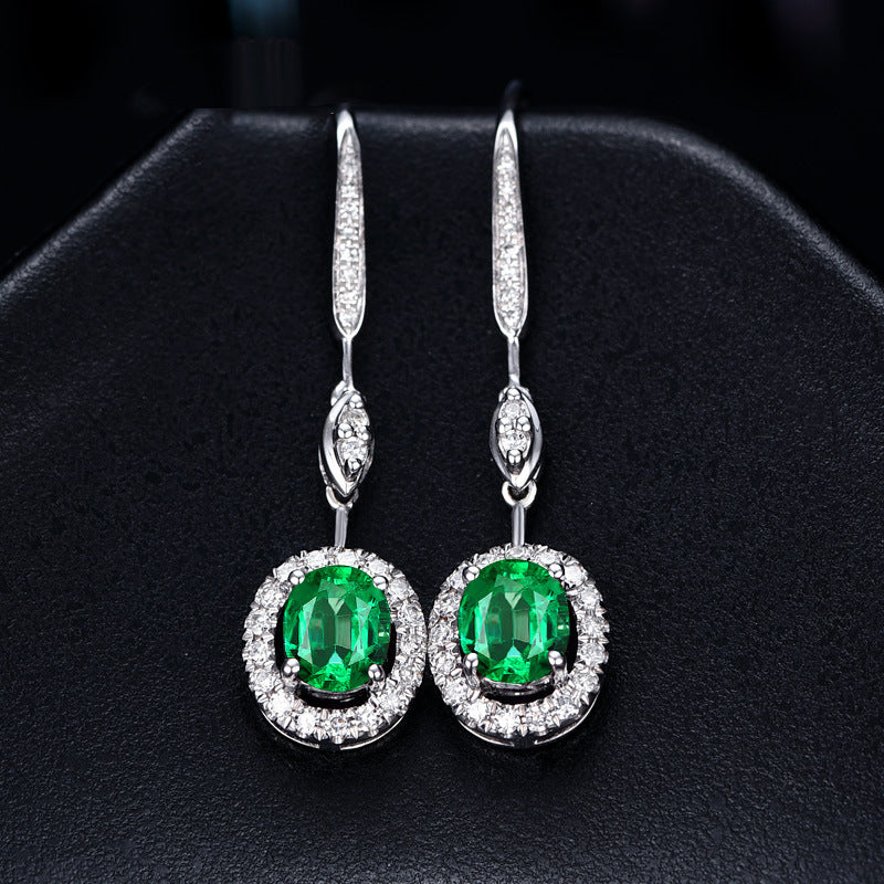 Elegant Sapphire Colored Long Earrings