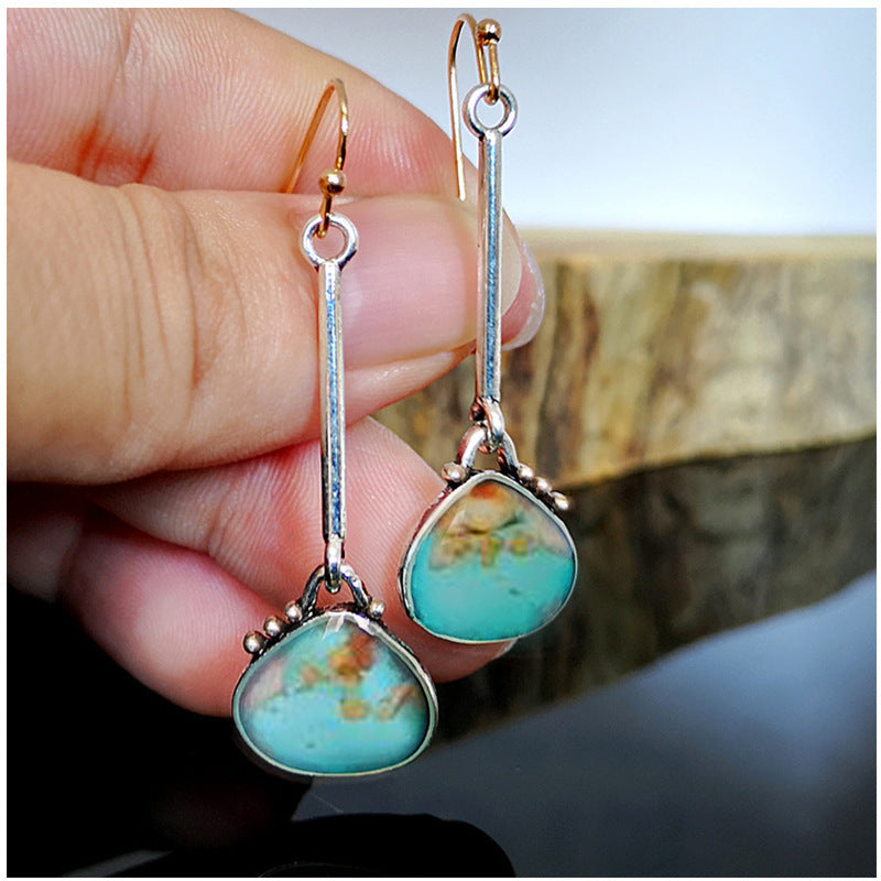 Colorful Turquoise Drop Earrings