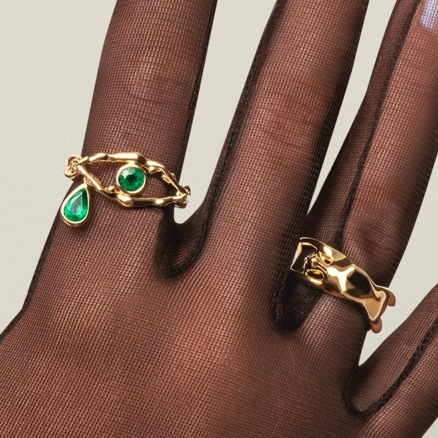 Devil's Eye Emerald Necklace Set