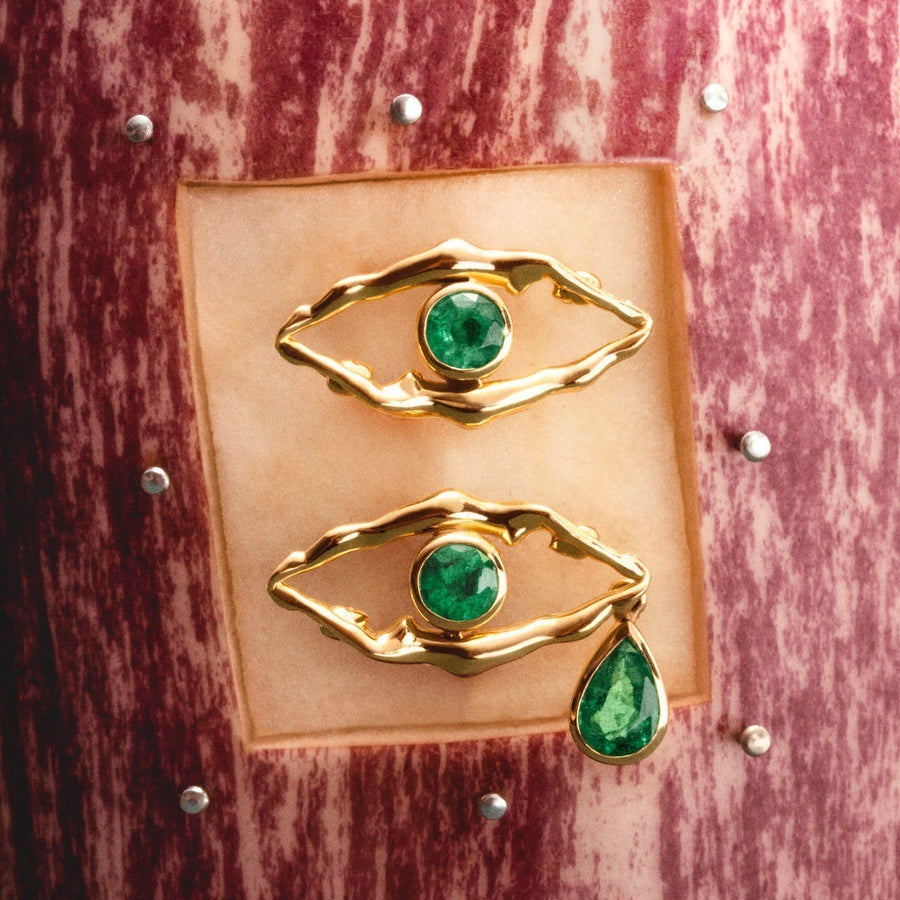 Devil's Eye Emerald Necklace Set