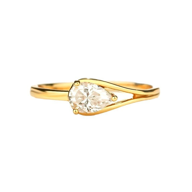 Zircon Brushed Open Ring