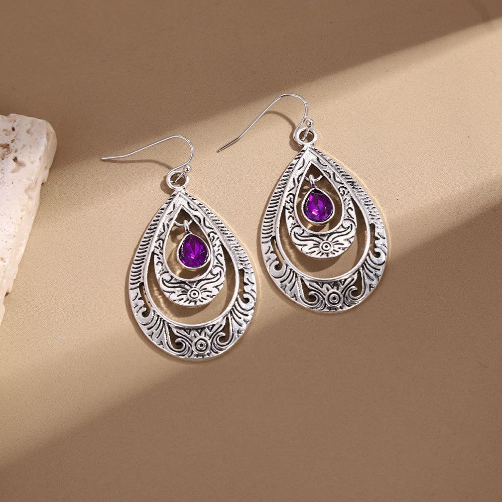 Elegant Purple Drop Earrings
