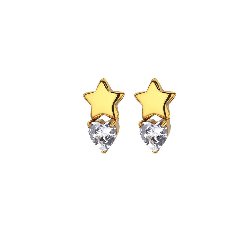 Love Heart Bow Tie Earrings