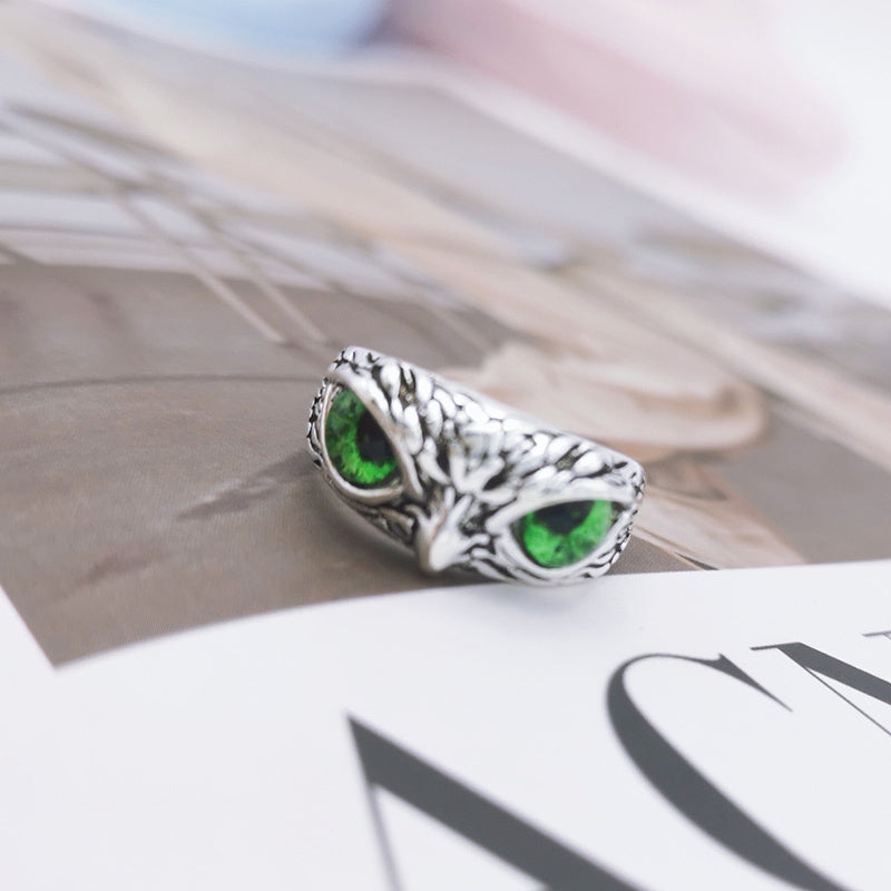 Elegant Owl Sterling Silver Ring