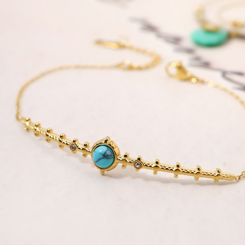 Elegant Gold Plated Turquoise Bracelet