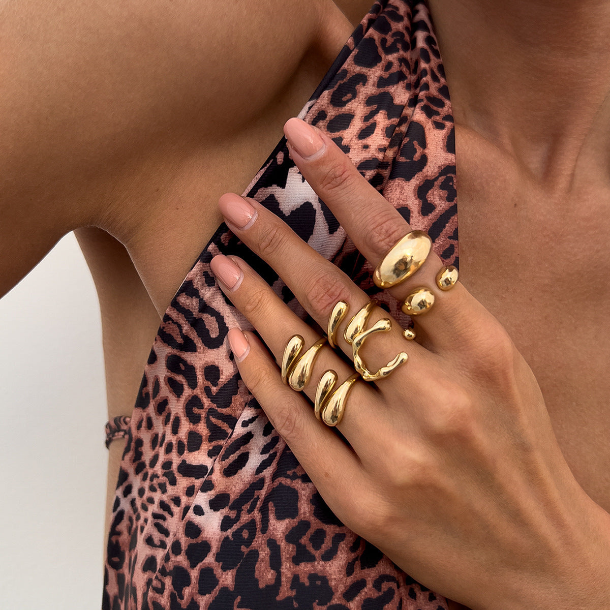 Liquid Lava Ring and Earrings Set