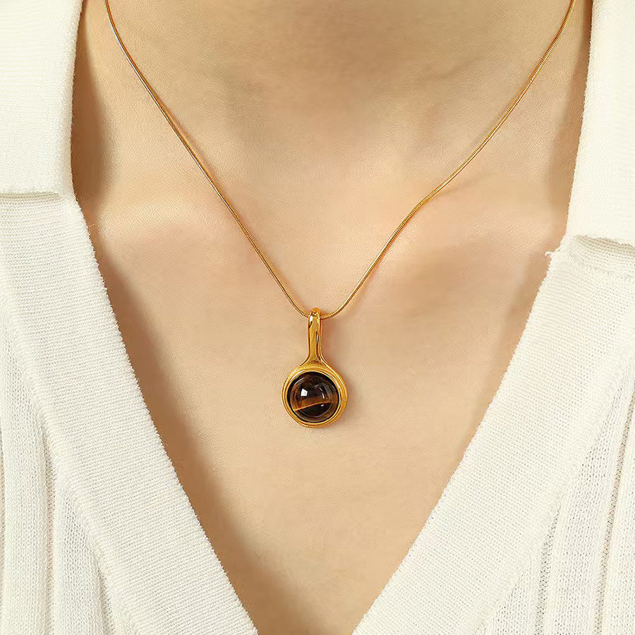 Retro Natural Stone Necklace