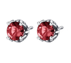 Emerald Zircon Silver Earrings