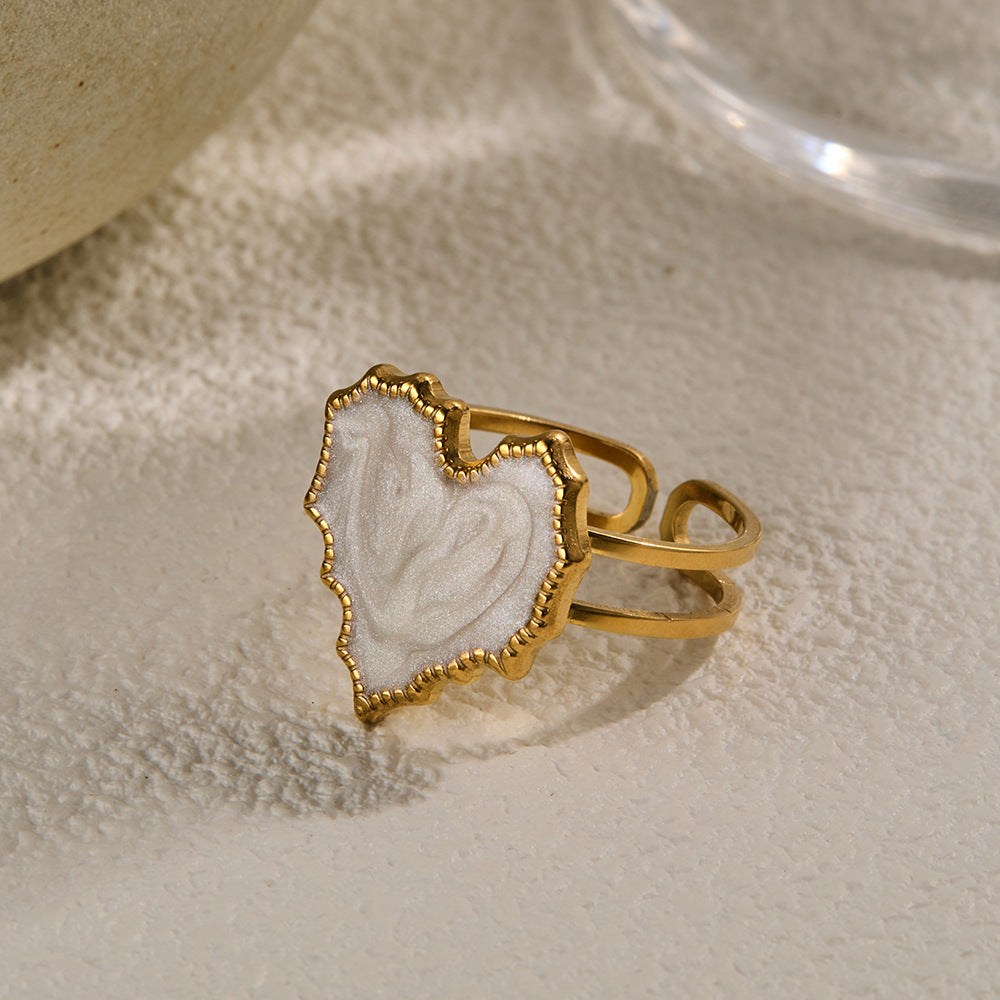 Irregular Heart Stainless Steel Ring