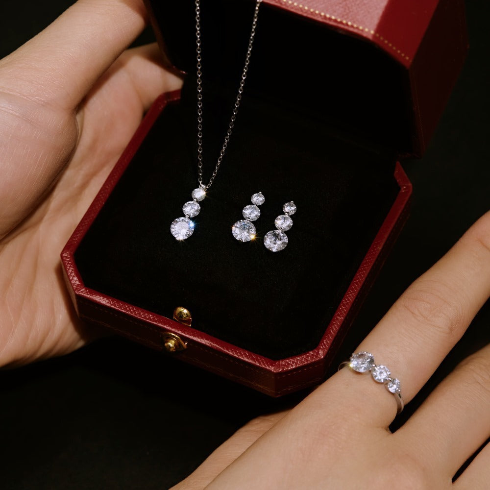 Sterling Silver Zircon Jewelry Set