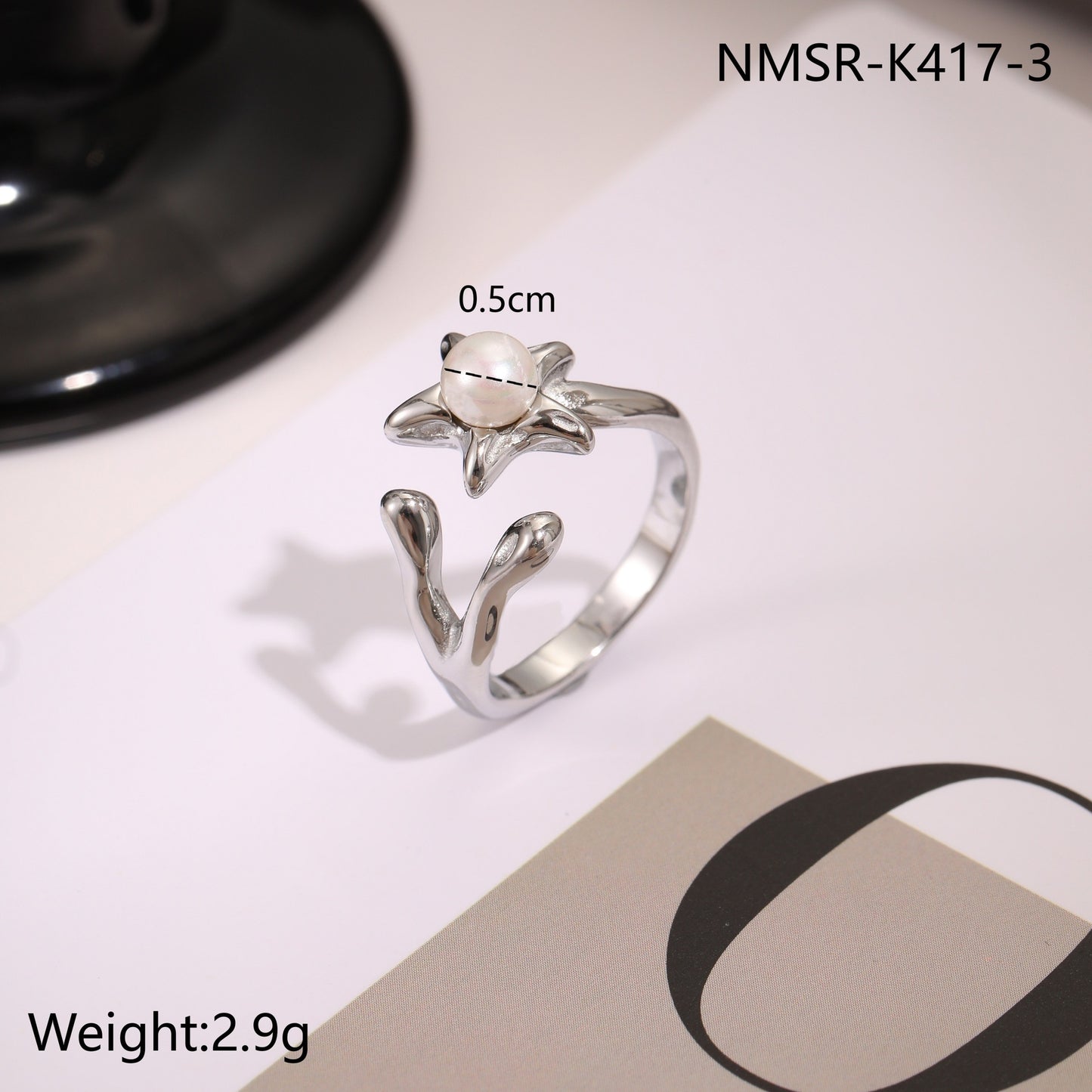 Geometric Open Titanium Ring