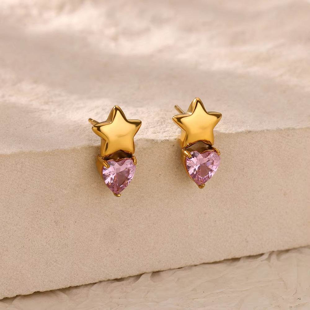 Love Heart Bow Tie Earrings