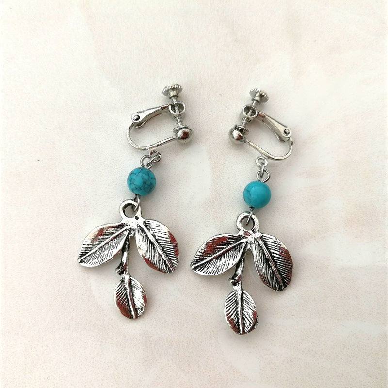 Elegant Leaf-shaped Earrings Set