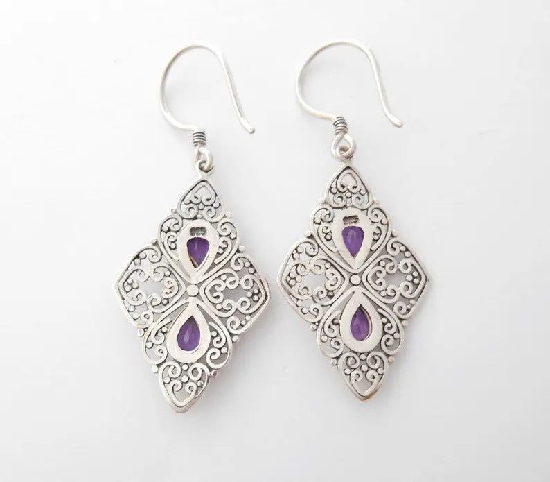 Elegant Silver Zircon Earrings