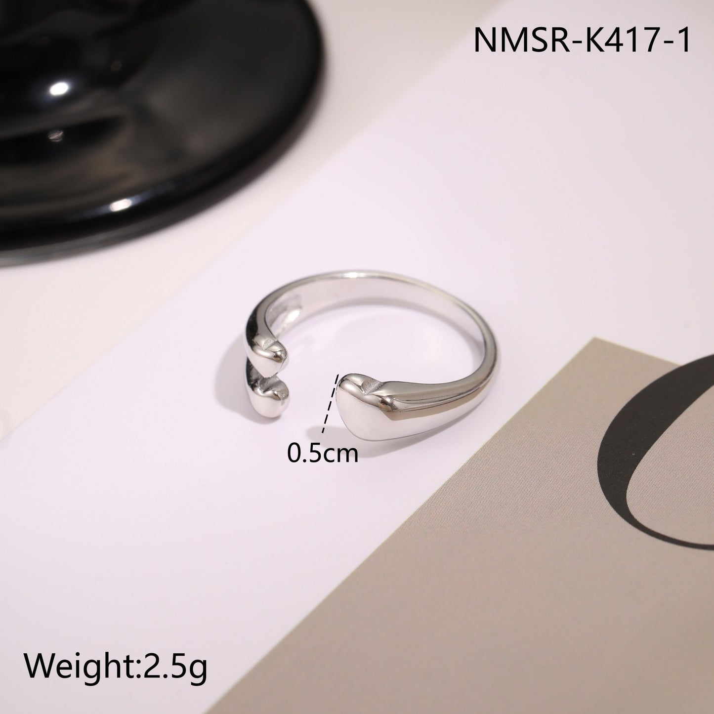 Geometric Open Titanium Ring