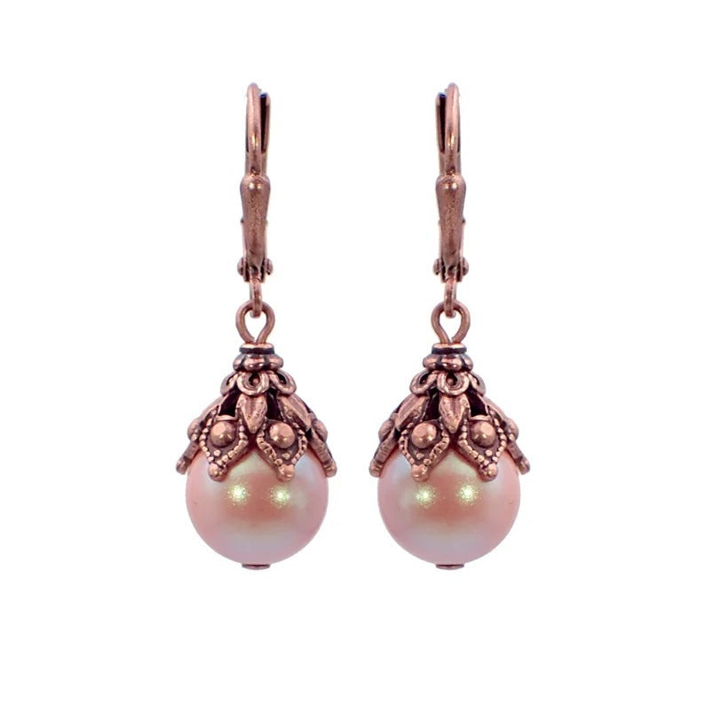 Vintage Pearl Inlaid Earrings