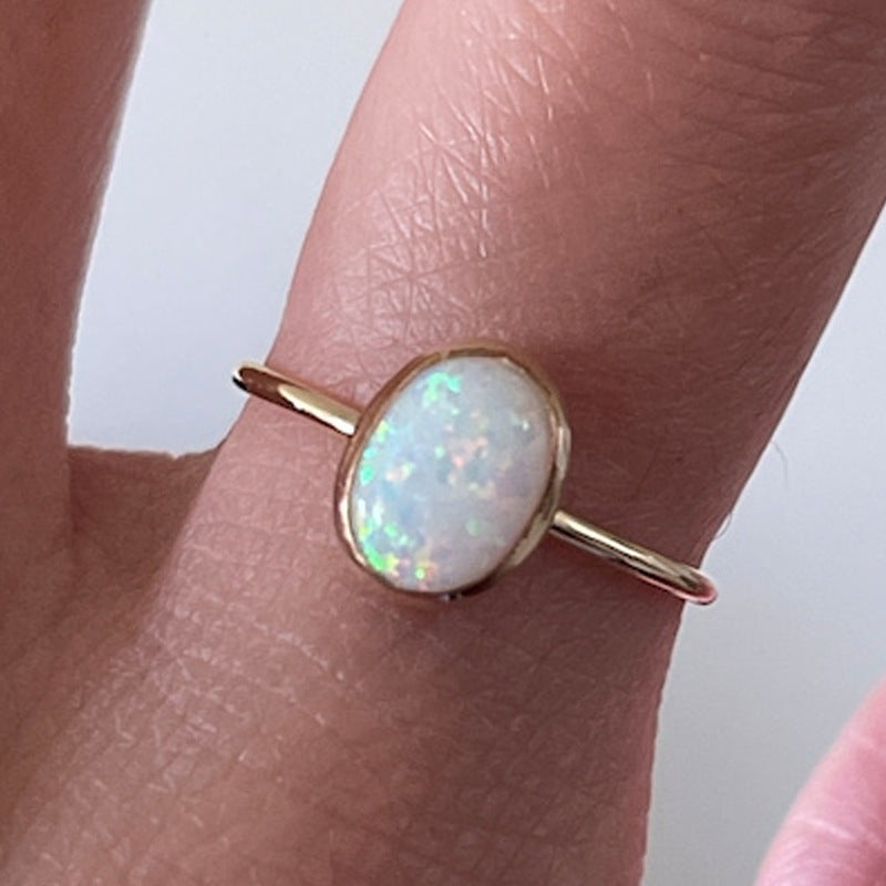 Elegant Gold Opal Ring