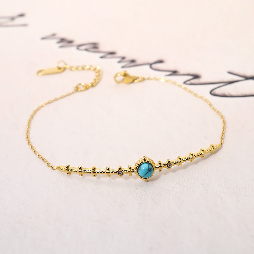 Elegant Gold Plated Turquoise Bracelet