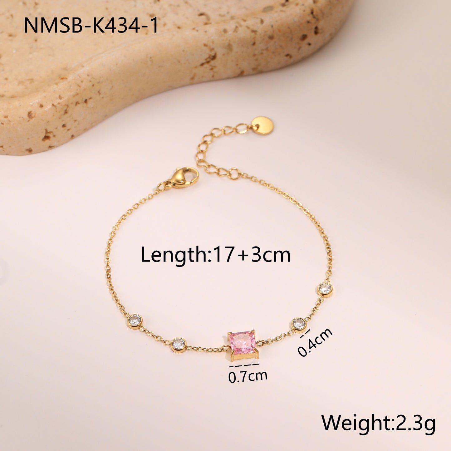 Elegant Zircon Titanium Steel Bracelet