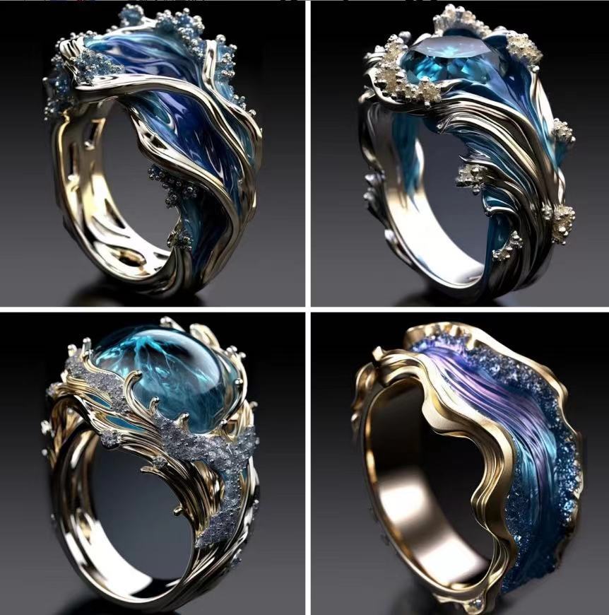 Elegant Resin Diamond Ring