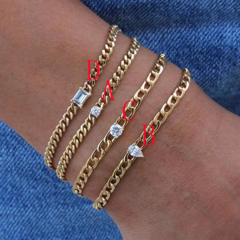 Elegant Titanium Gold Bracelet